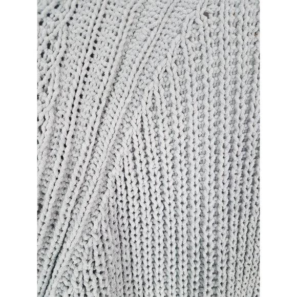 POL Women's Sz. M Grey Chenille Chunky Open Front Long Sleeve Cardigan - Picture 10 of 10